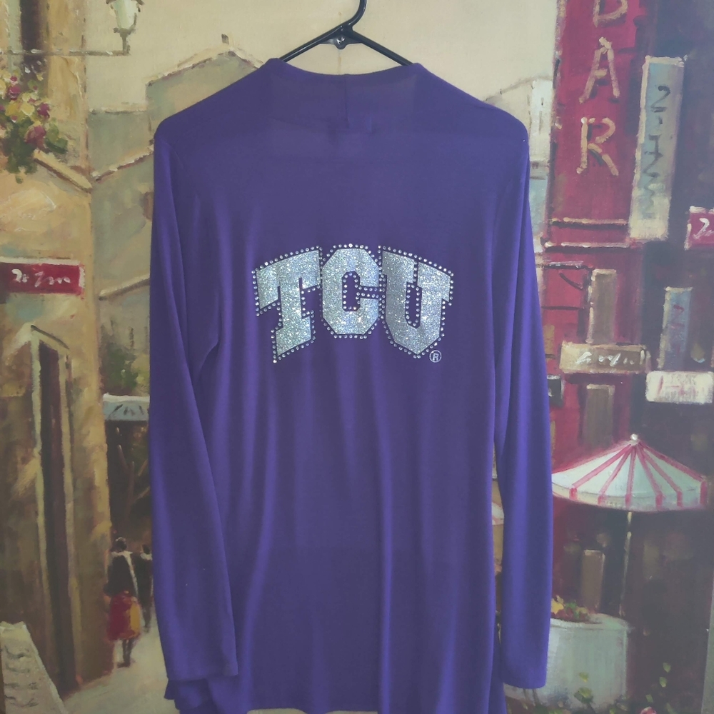 $#@ TCU open Cardigan